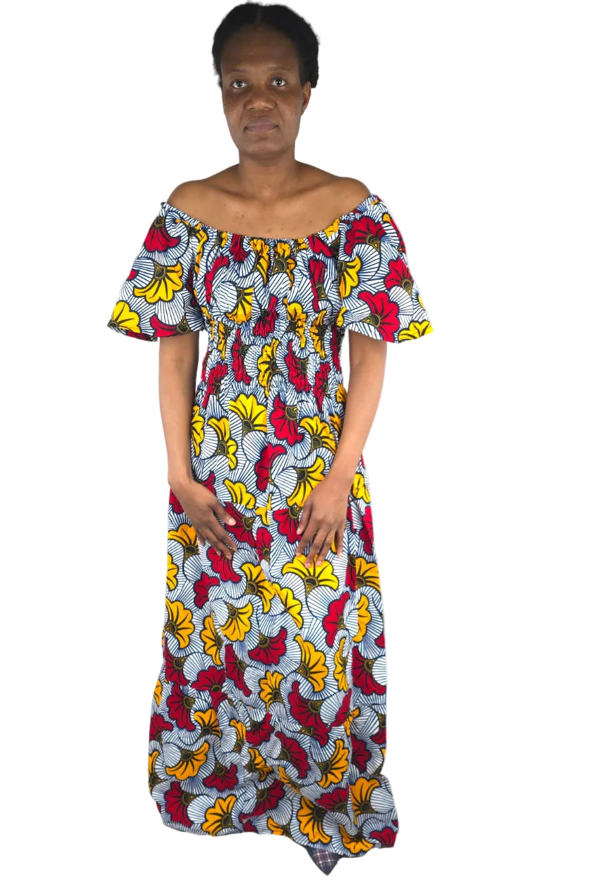 African Flower Print Dress