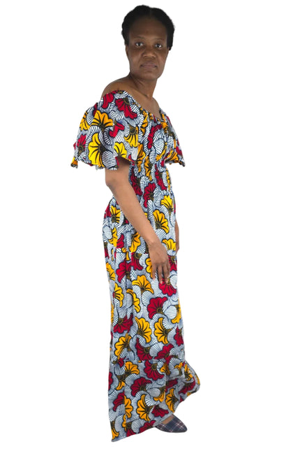 African Flower Print Dress