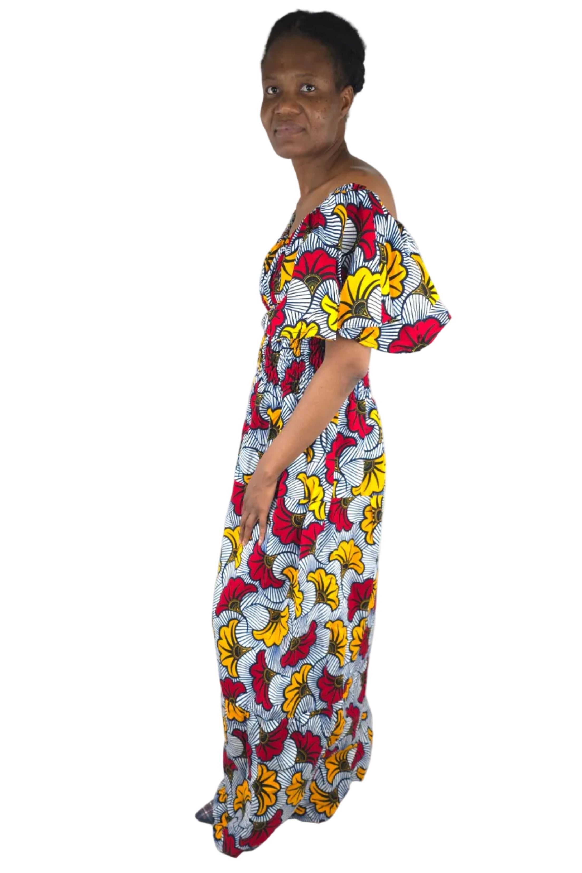 African Flower Print Dress