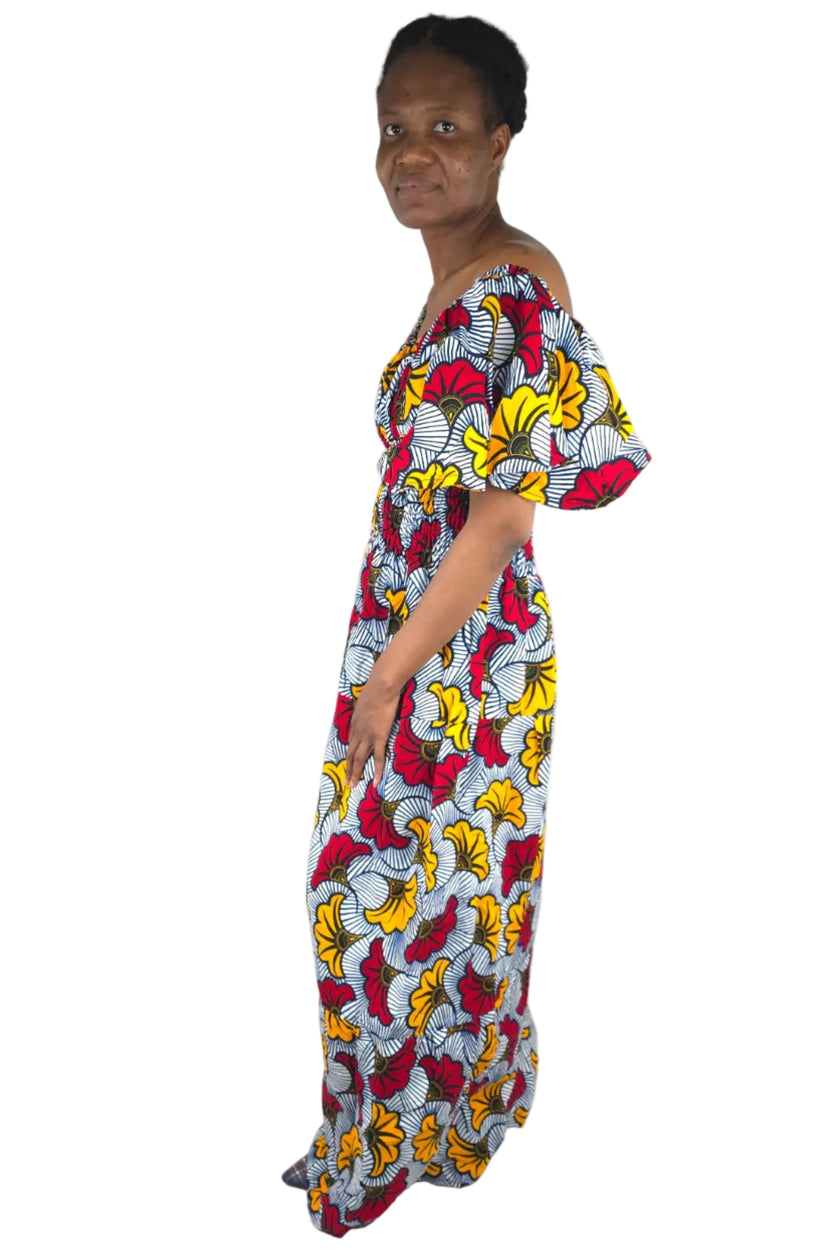 African Flower Print Dress