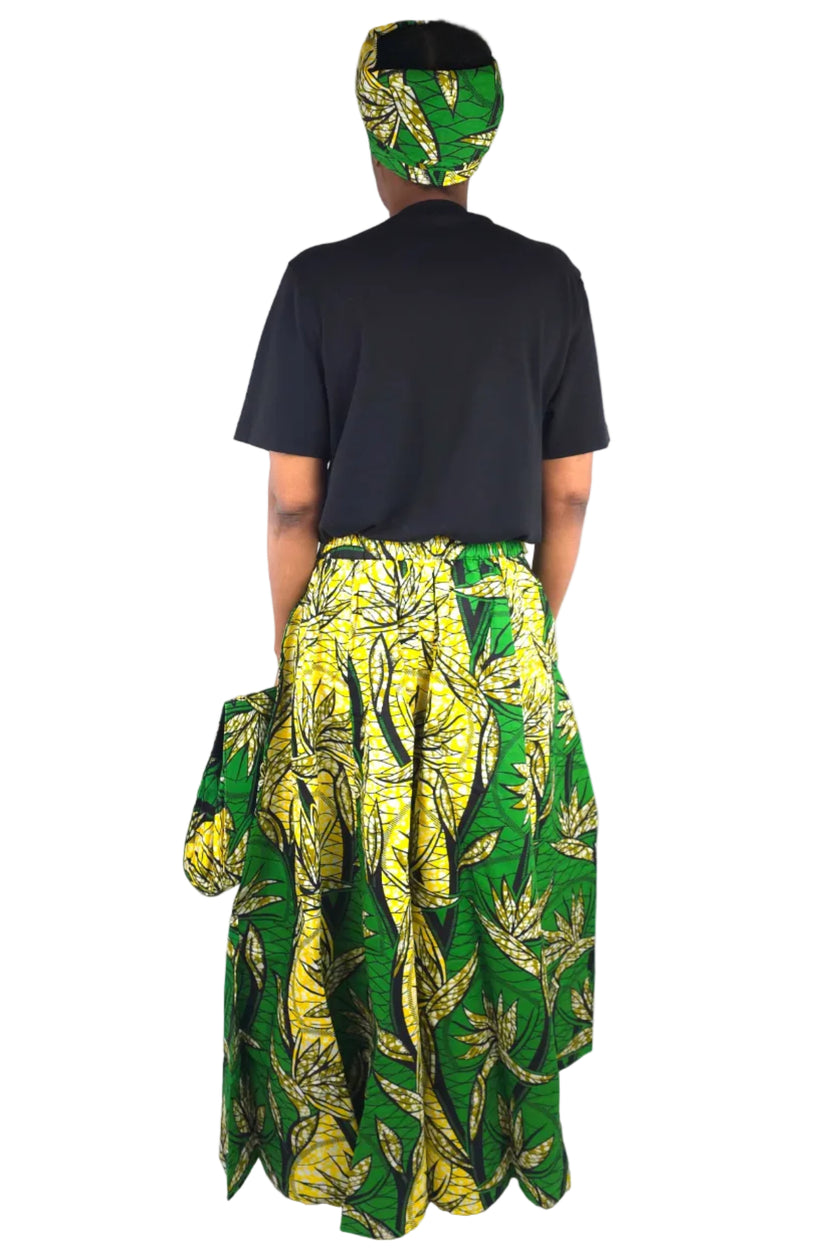 African Long Maxi Skirt With Handbag