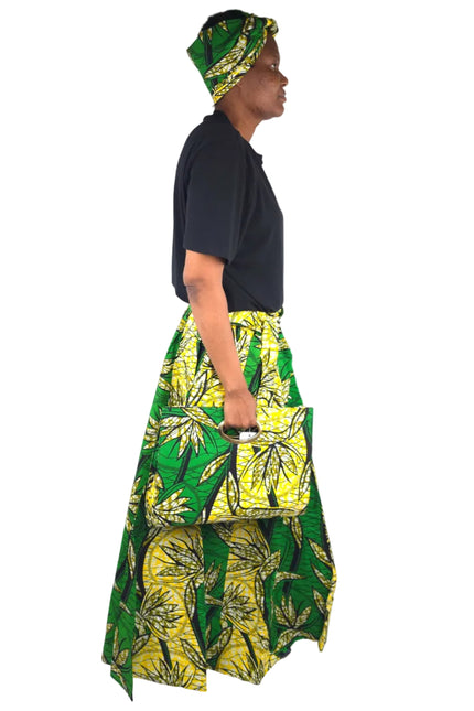 African Long Maxi Skirt With Handbag