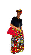 African Long Maxi Skirt With Handbag