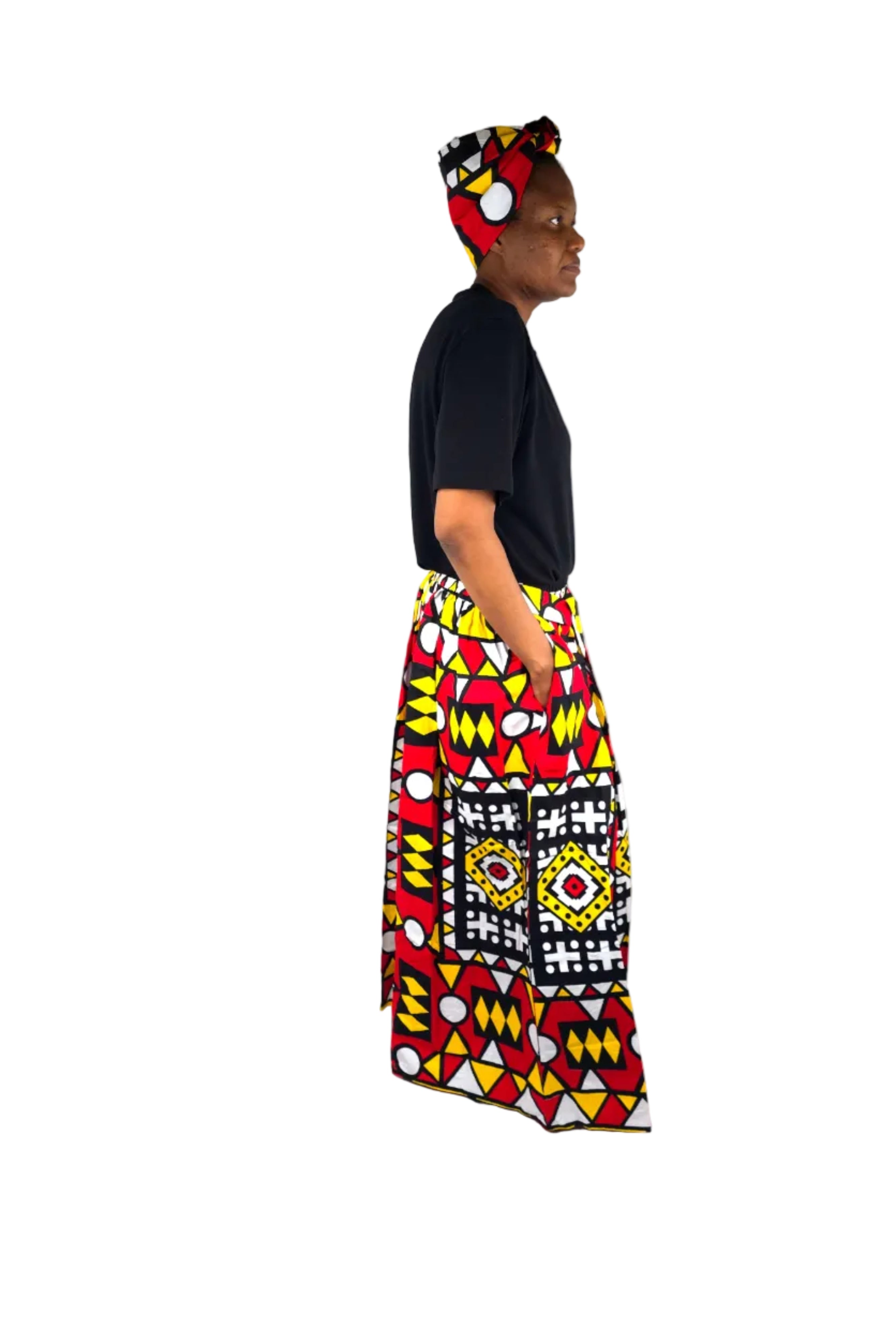 African Long Maxi Skirt With Handbag