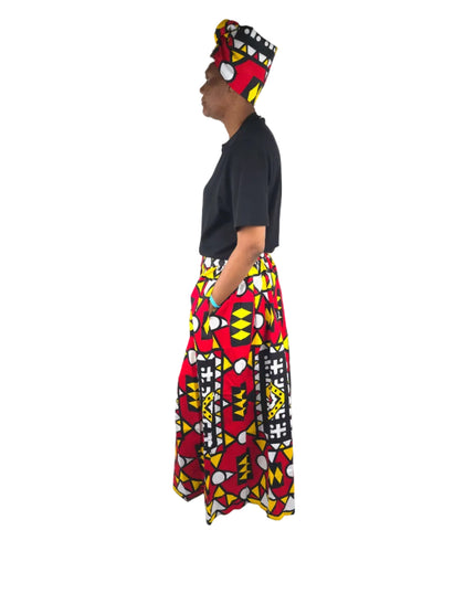 African Long Maxi Skirt With Handbag