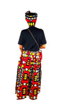 African Long Maxi Skirt With Handbag