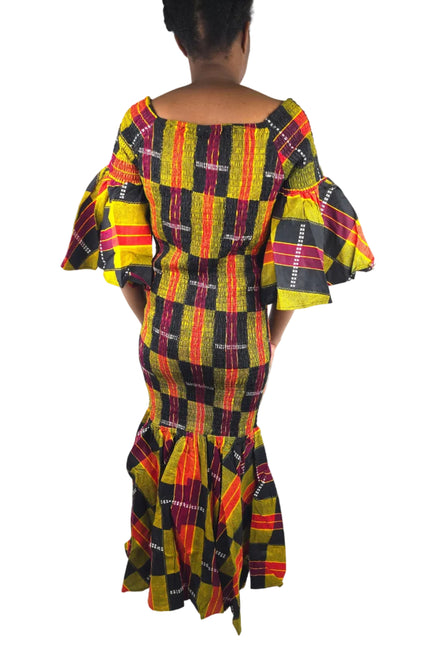 African Long Smocked Mermaid/Fish Tail Dress