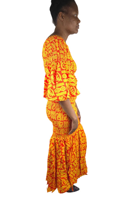 African Long Smoked Mermaid/Fish Tail Dress