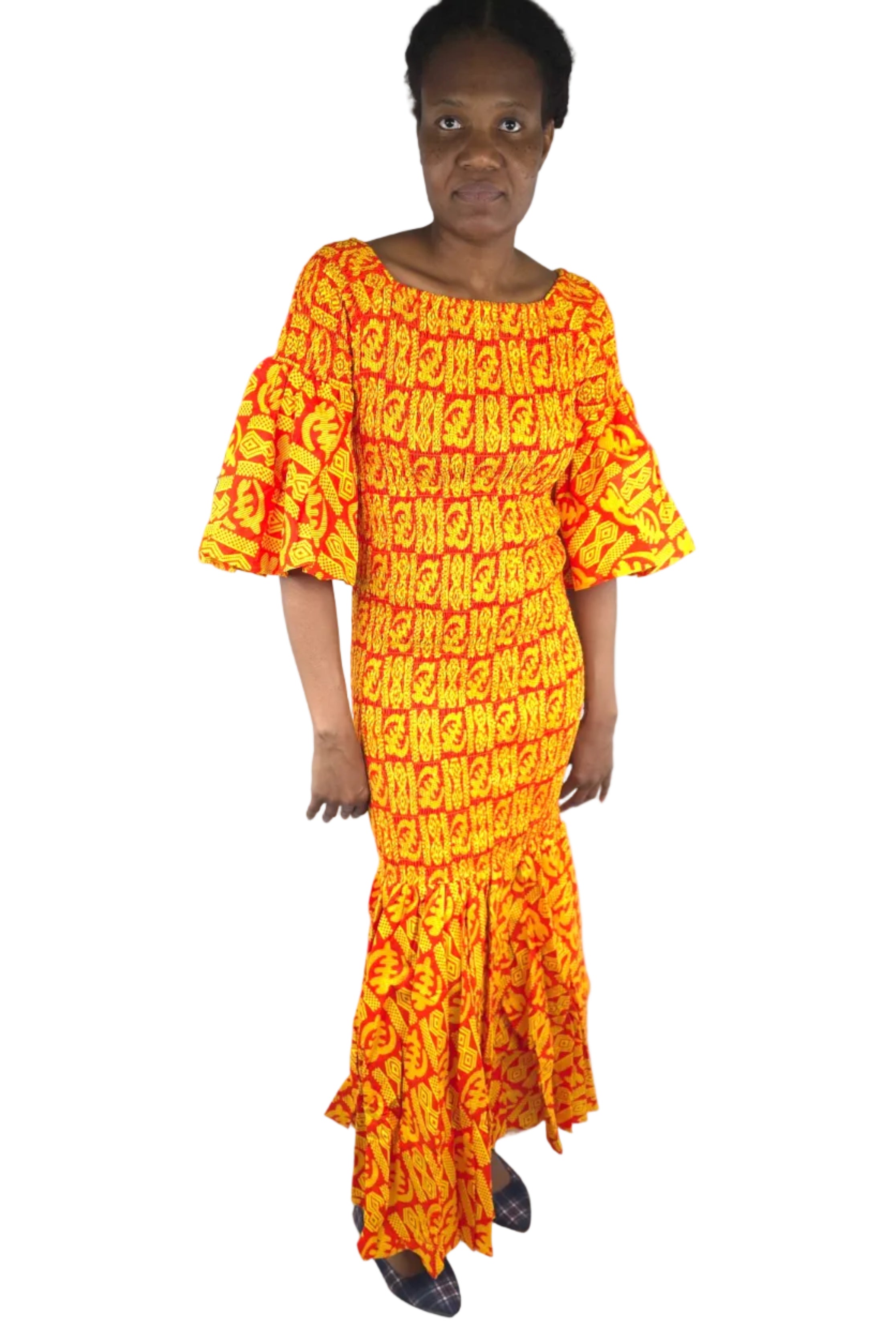 African Long Smoked Mermaid/Fish Tail Dress
