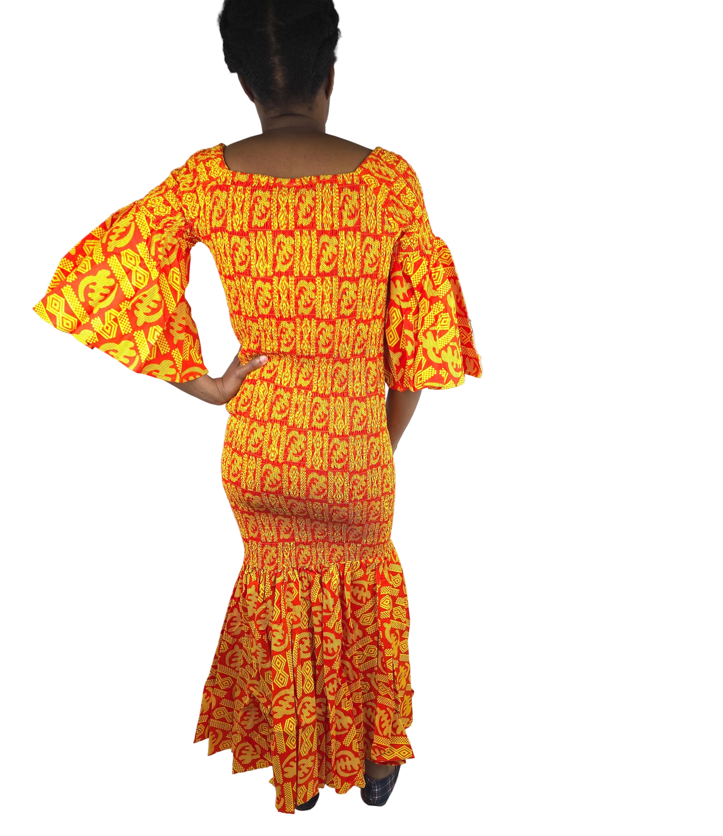 African Long Smoked Mermaid/Fish Tail Dress