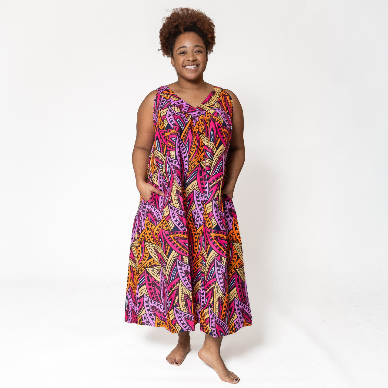 Ankara Print Sleeveless House Dress