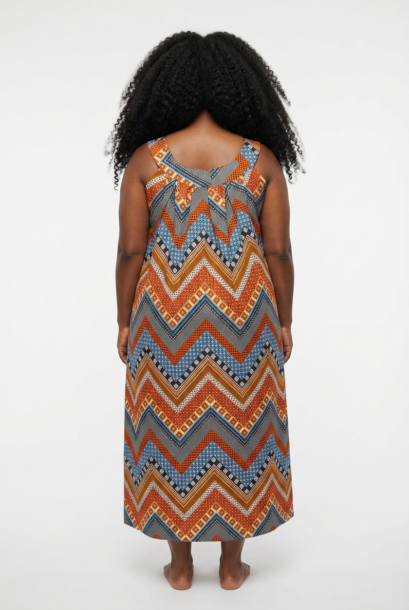 Ankara Print Sleeveless House Dress