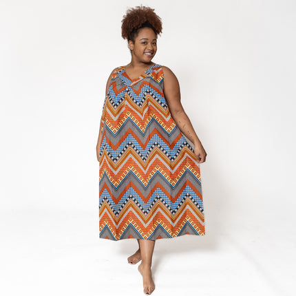 Ankara Print Sleeveless House Dress