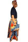 African Long Maxi Skirt With Handbag