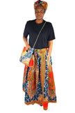 African Long Maxi Skirt With Handbag