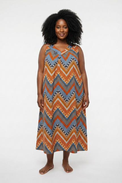 Ankara Print Sleeveless House Dress