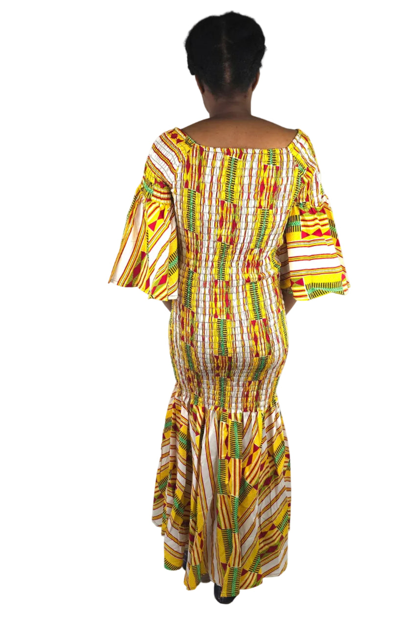 Kente Ladies Long Smoked Mermaid/ Fish Tail Dress