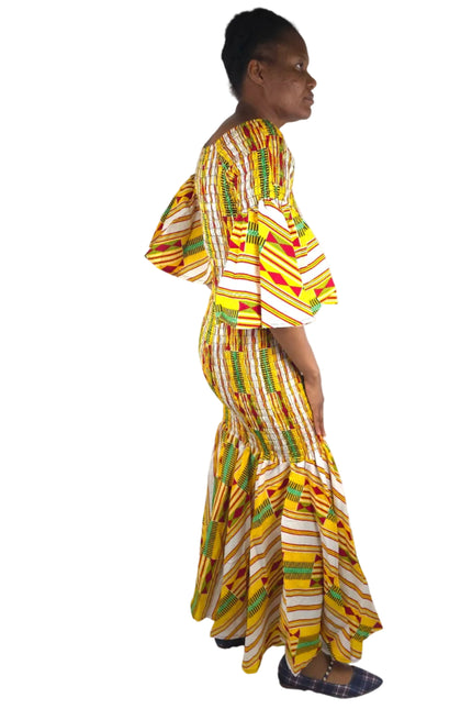 Kente Ladies Long Smoked Mermaid/ Fish Tail Dress