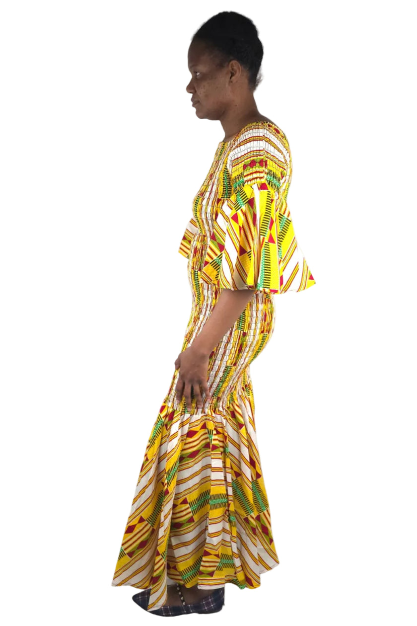 Kente Ladies Long Smoked Mermaid/ Fish Tail Dress