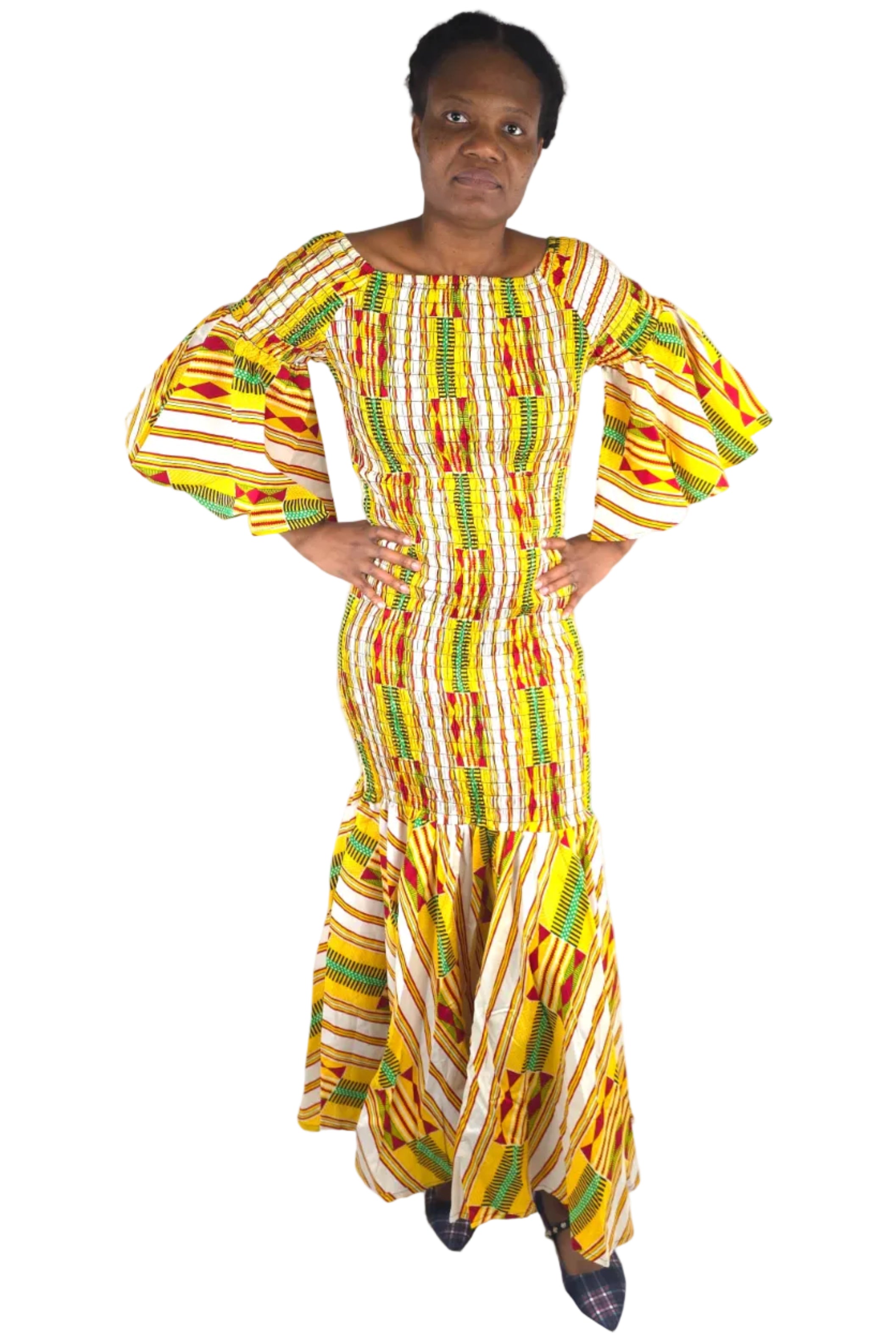 Kente Ladies Long Smoked Mermaid/ Fish Tail Dress