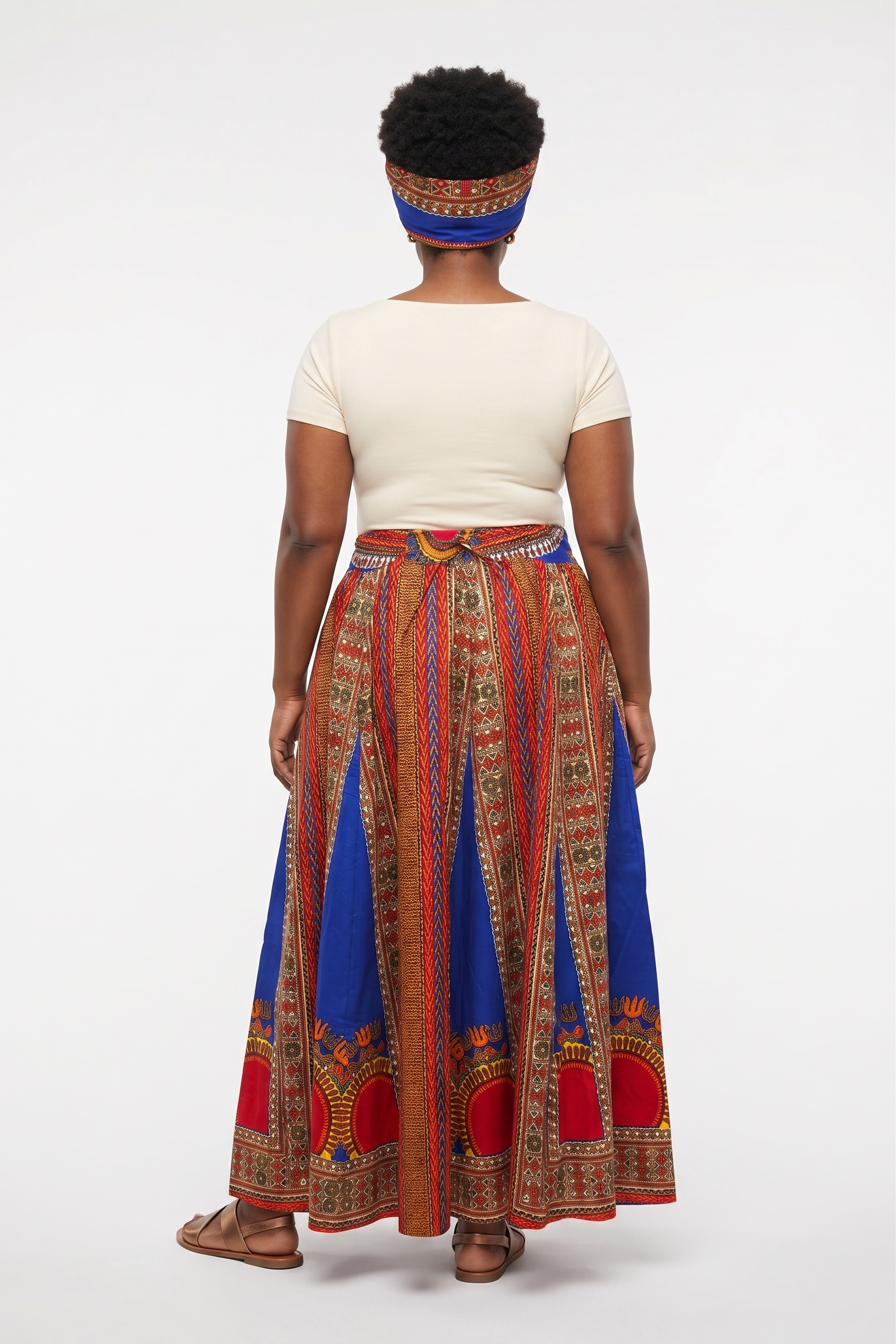 Royal Radiance African Print Maxi Skirt