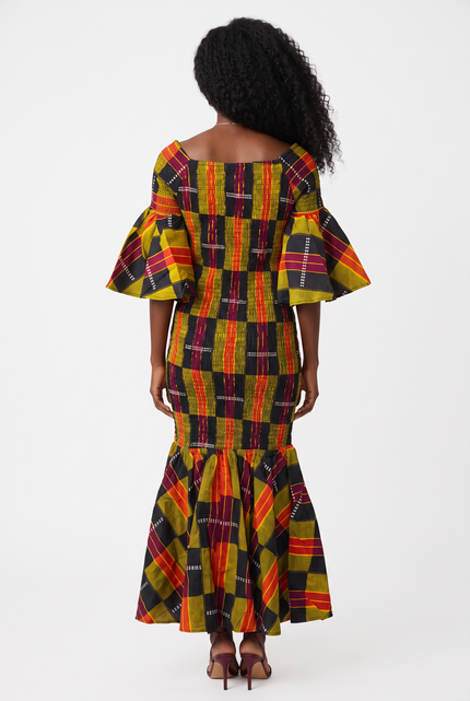 African Long Smocked Mermaid/Fish Tail Dress