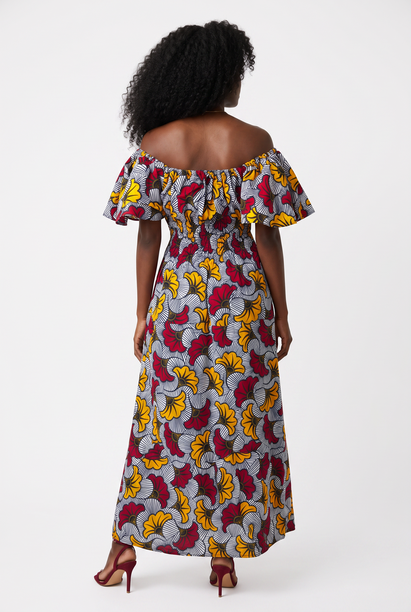 Off-The-Shoulder Flower Princess Dress