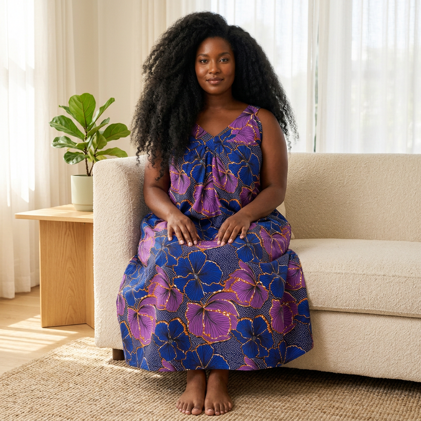 Ankara Print Sleeveless House Dress