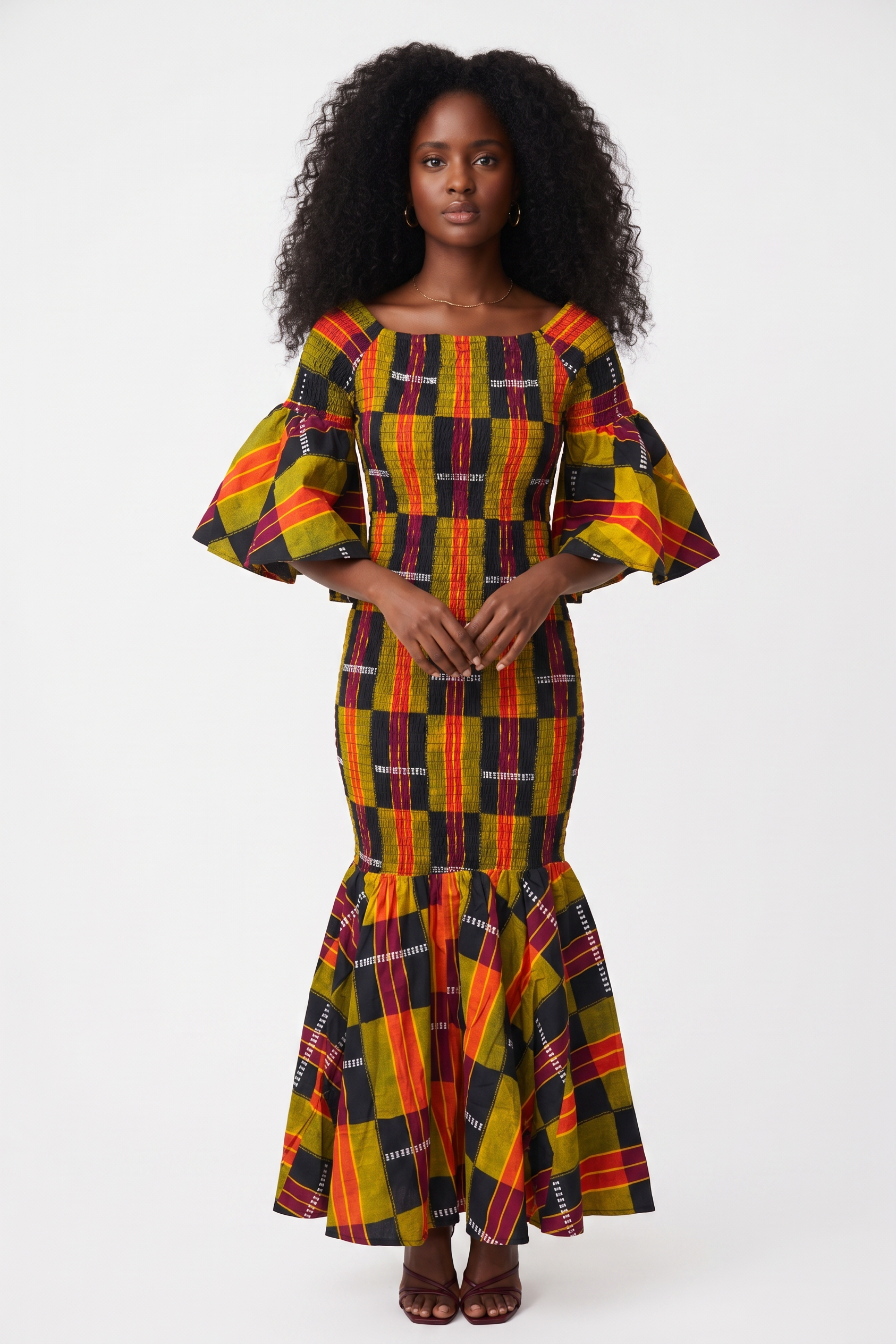 African Long Smocked Mermaid/Fish Tail Dress