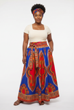 Royal Radiance African Print Maxi Skirt