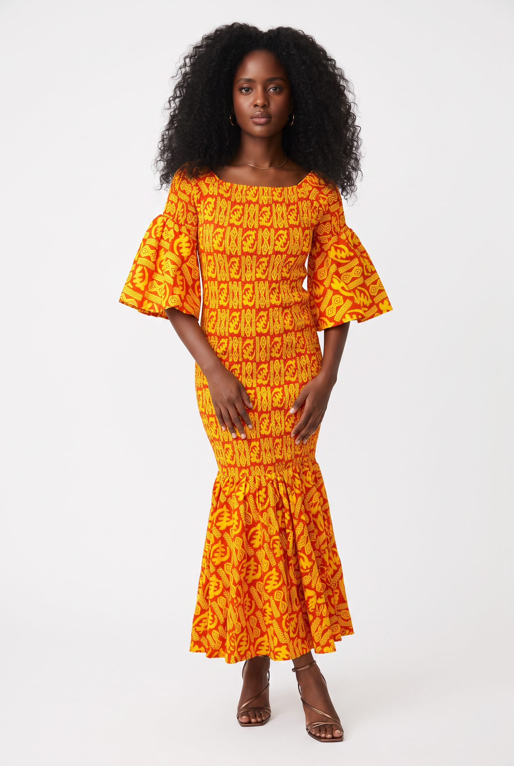 African Long Smoked Mermaid/Fish Tail Dress