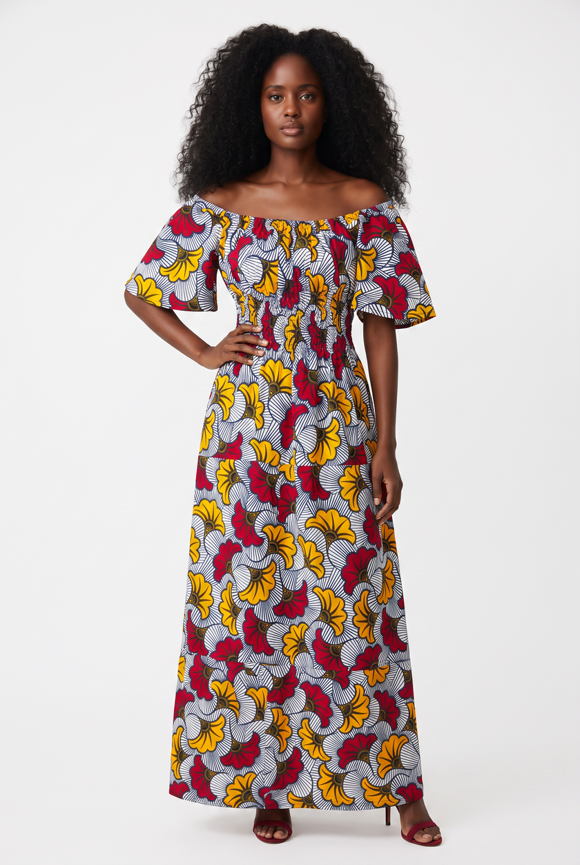 Off-The-Shoulder Flower Princess Dress