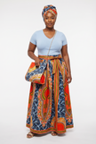Dashiki Camouflage Maxi skirt & handbag Set