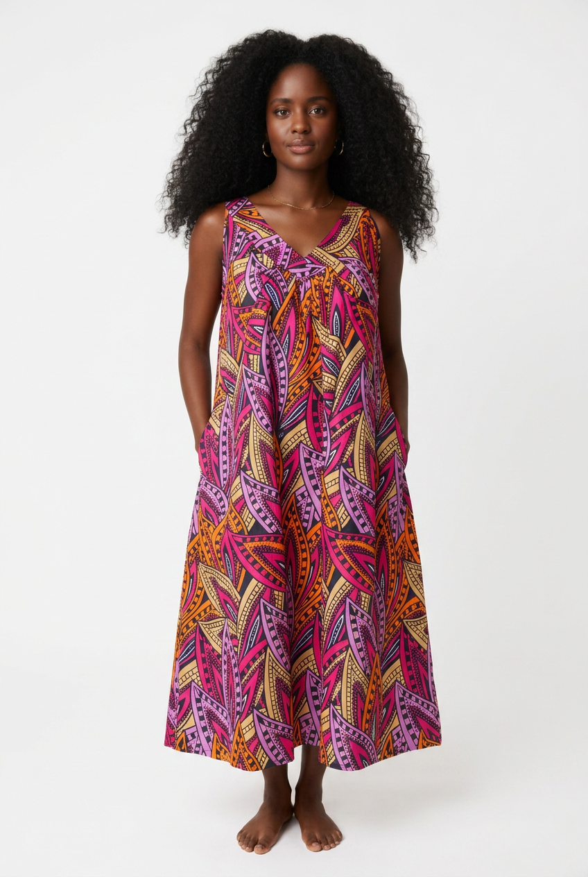 Ankara Print Sleeveless House Dress
