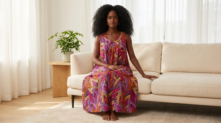 Ankara Print Sleeveless House Dress