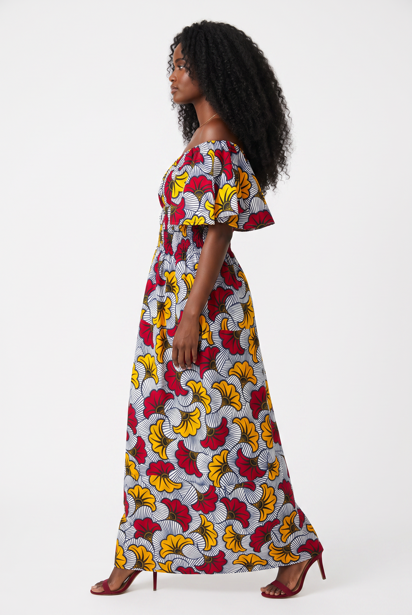 Off-The-Shoulder Flower Princess Dress