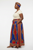 Royal Radiance African Print Maxi Skirt