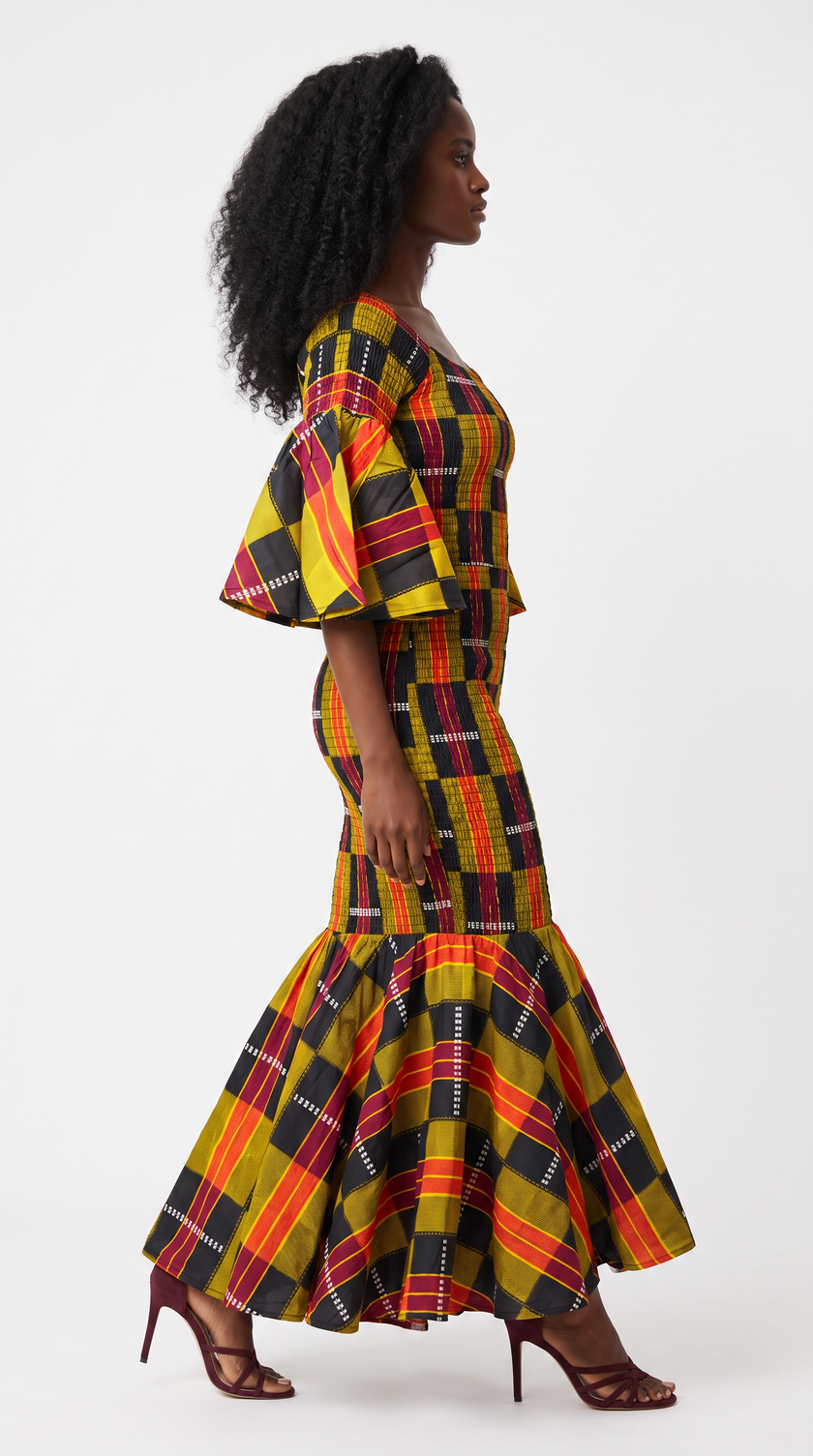 African Long Smocked Mermaid/Fish Tail Dress