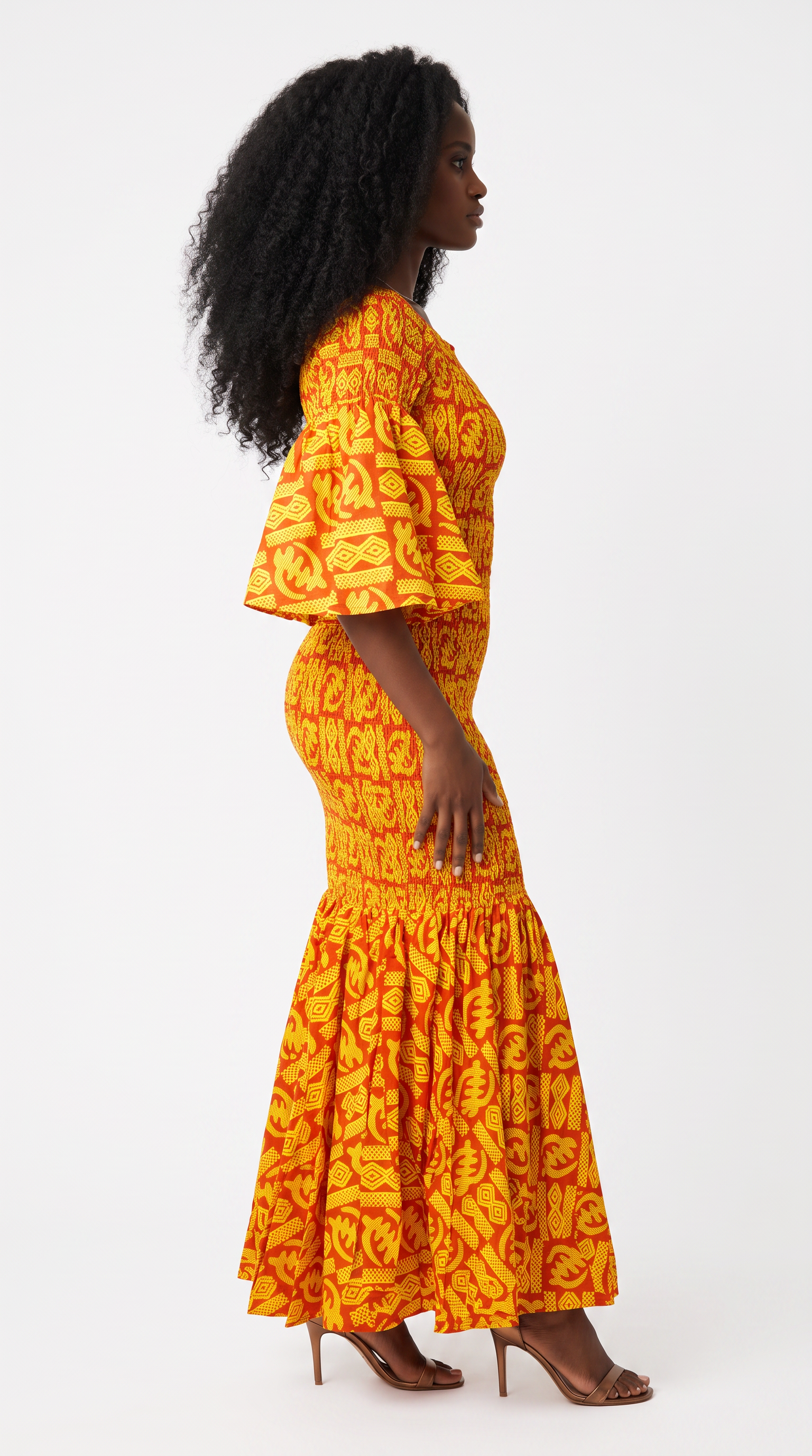 African Long Smoked Mermaid/Fish Tail Dress