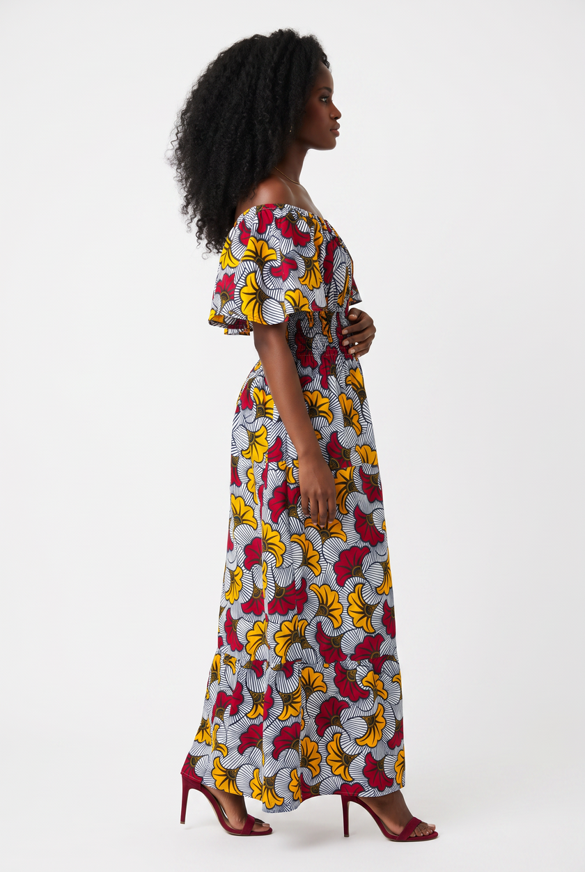 Off-The-Shoulder Flower Princess Dress
